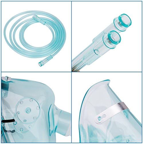 2 пакувања Возрасна Европа Стандардна маска за кислород со 6,6 'цевки и прилагодлива еластична лента - големина L+