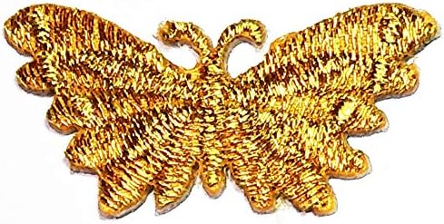 Парита многу мала златна пеперутка симпатична инсекти цвеќиња цртан филм извезено шиење на лепенка аплики фармерки јакна ранец