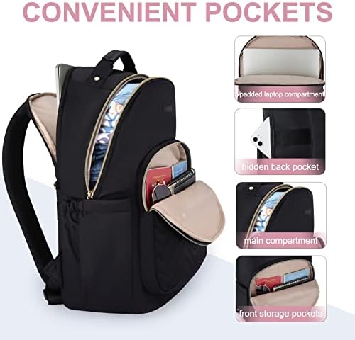 Лесен ранец на лаптоп за лет, ранец за патувања за жени, стилска торба за лаптоп 15,6 инчи, работна компјутерска торба со слот за полнач, бук -торба