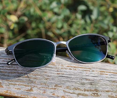 Фотохроматски очила за читање очила за очила за очила на боја надвор од очилата за сонце +1,75 јачина на сива метална рамка