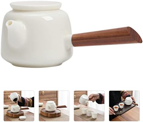 Upkoch 1 компјутер јапонски керамички кеусу чајник сет: класичен чај тенџере котел странична рачка корејска порцелан кунг фу чајник