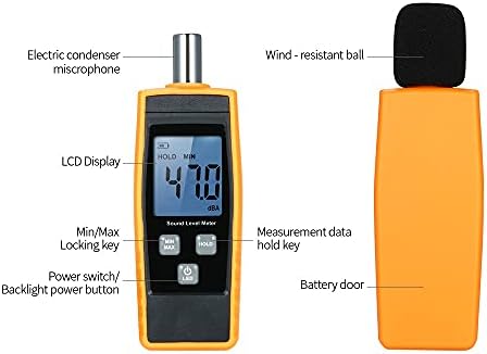 FZZDP LCD дигитален мерач на ниво на звук dB метри 30-130dba Алатка за мерење на јачината на звукот на бучавата