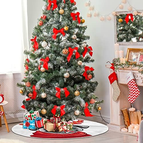 Декорација на здолниште на елка на Алаза, украс за мало мини дрво со здолниште 35,4 инчи со кучиња мачкана во ирваси за Божиќни забави