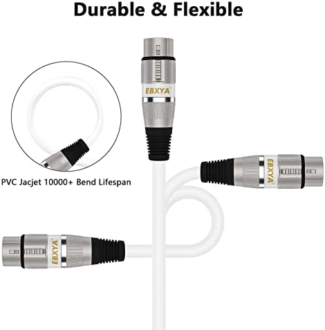 Кабел Ebxya XLR 25 ft 2 пакет & 50 ft 2 пакет, обоен кабел за микрофон микрофон микрофон микрофон кабел XLR аудио жици