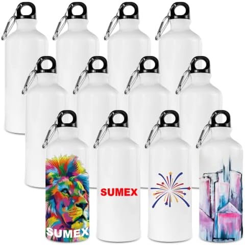 Sumex 12 Pack 20oz Сублимација празнини Алуминиумско шише со вода топлина за топлински печат спортско шише со вода со карабинер