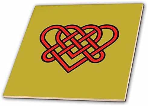 3дроза Келтски Вечен Љубовен Јазол Романтично Срце Црвен Дизајн-Плочки