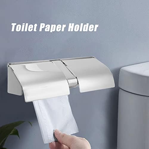 Двоен држач за тоалетна хартија, диспензерот за комерцијално ткиво од не'рѓосувачки челик со заклучување и копчиња држач за тоалетна