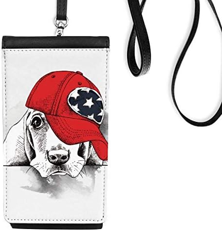 Прекрасна облека за акварели за кучиња илустрација илустрација телефонска чанта што виси мобилна торбичка црн џеб