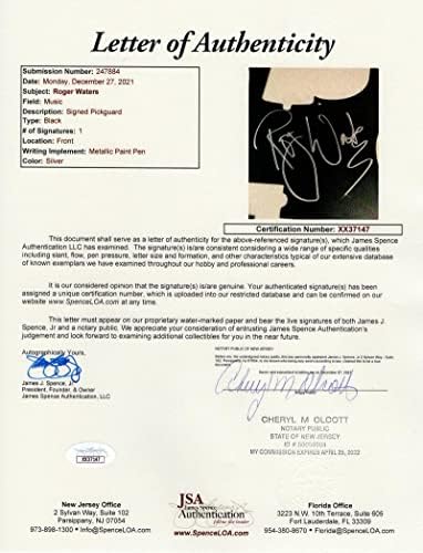 Роџер Вотерс потпиша автограм со целосна големина црвена фендер електрична бас гитара А w/ James Spence JSA Писмо за автентичност