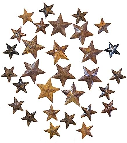 'Рѓосани Метални Ѕвезди, Мини Штала Ѕвезди Ретро Западна Земја Семејство Фарма Градина Дома Декоративни За Нова Година Украсување