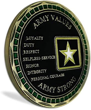Американската Армија Печат Метал Амблем Вредности Воен Војник Кредо Предизвик Монета - Армија Подароци