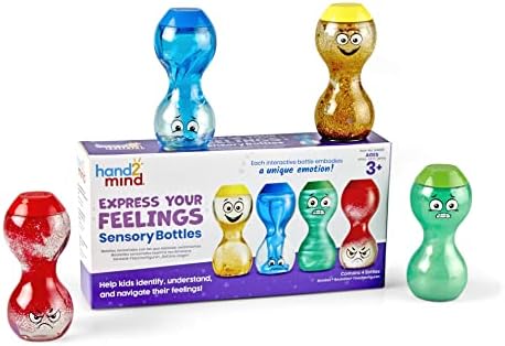 Hand2Mind Изразете ги своите чувства сензорни шишиња, смирете ги најважните катчиња и сензорни цевки за фиџет, играчка за олеснување