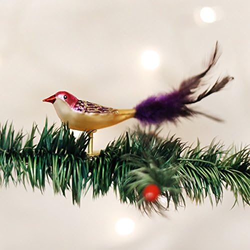 Божиќни украси на стариот свет: Колекција за набудувачи на птици стакло разнесени украси за новогодишна елка, bубовница