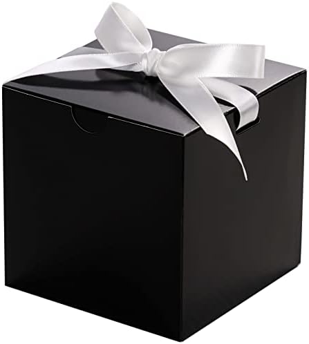 Уникопак 50 Пакет Кутии За Подароци, Кутија За Подароци 4х4х4 Со Претходно исечена Лента, Елегантни Мали Кутии За Подароци, Кутии За Подароци