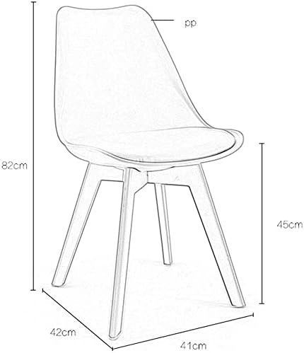 Трпезарија Столици Во Собата Дневна Соба Акцент Стол 4 парчиња Сет На Пластични Јадење Столици-Ретро Целокупната Пп Нозе Амортизирани