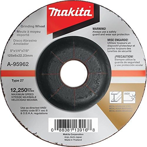 Makita A-95984 36 Grit Inox Treaming Wheel, 4-1/2 x 1/4 x 5/8-11