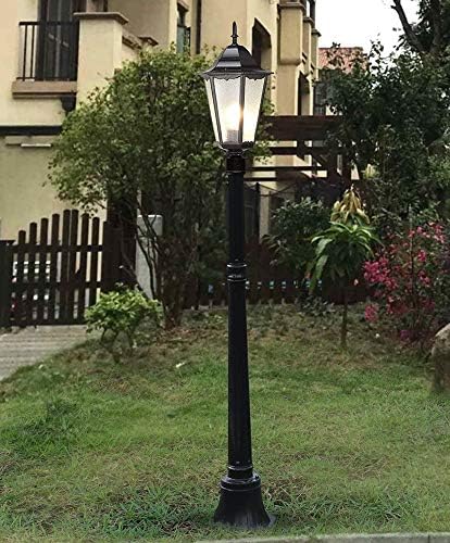 Gjcqzq патеки светла европска античка водоотпорна стаклена фенер колона ламба Традиционална Викторија ретро вила градина тревник Пол