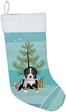 Богатства на Каролина WDK2971CS Бернез планинско кучиња кученце 1 Божиќно Божиќно порибување, камин виси чорапи Божиќна сезона забава Декорации