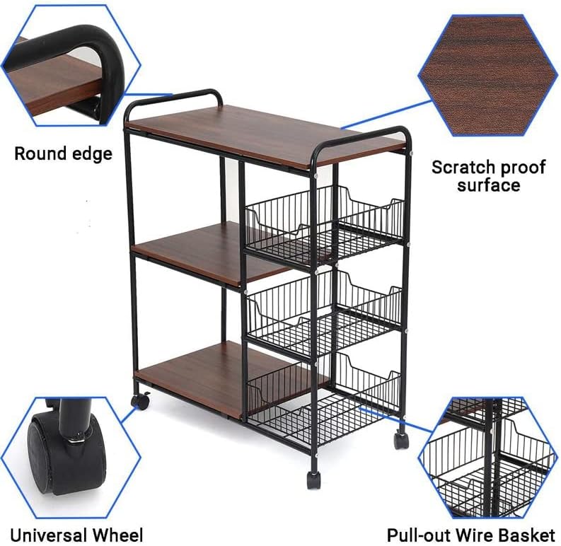 Решетката за складирање количка за складирање количка за складирање на кујната за складирање на бања