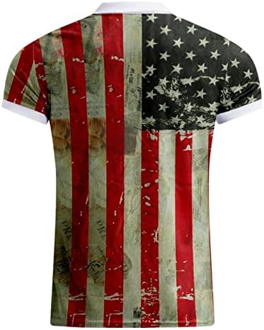 Xxbr zipper polo кошули за мажи, маица со маица за независност Спорт случајни кратки ракави кошула starsвезди и врвови на ленти