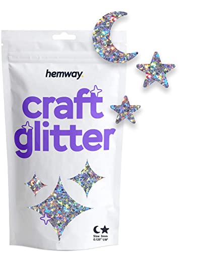 Hemway Craft Glitter 100g / 3.5oz сјајни снегулки за уметности занаети со смола смола епоксидна табела стаклени училишта хартија за Ноќта