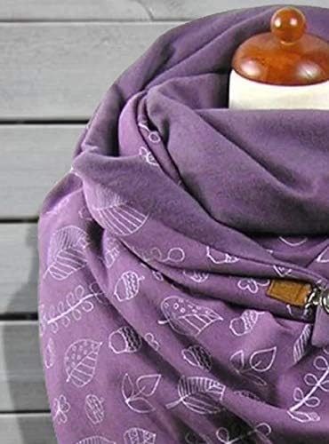 Капчиња и шалови за жени обични завиткани меки топли марами печатење модно копче шалови жени шамија женски ќебе шамија