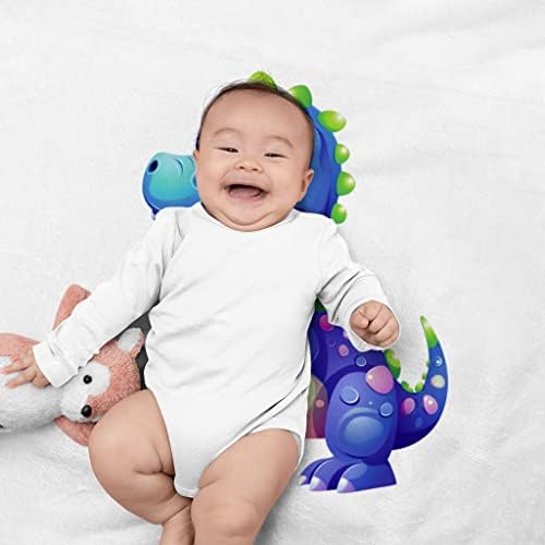 Симпатично ќебе за бебиња за бебиња од диносаурус - сино ќебе за бебиња T -Rex - 3D Baby Baby Baby