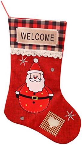 Abaodam прекрасна Божиќна порибување Божиќ чорап виси писма Божиќна чорапска торба за подароци што се користи за славење на Божиќ
