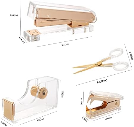 Модерни канцелариски материјали Sirmedal Moder Decortore Accrylic Gold Desk Best Conty Kit - сет од диспензерот за ножици за ножици