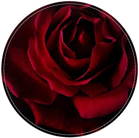 Heoeh роза цвет црна црвена црвена црвена боја, без лизгање 15,7 тркалезна површина теписи килими за деца спална соба бебешка соба