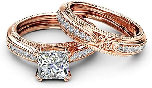 Прстени за ангажмани за жени кружни исечени циркони прстени за ангажман за жени целосни дијаманти за свадбени прстени за венчавки