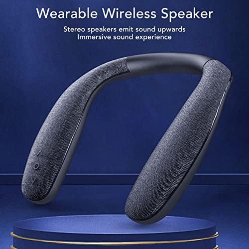 Luqeeg Bluetooth reckband repband, носат стерео -звучникот на вратот, откажување на рацете бесплатен безжичен звучник со MIC преносен