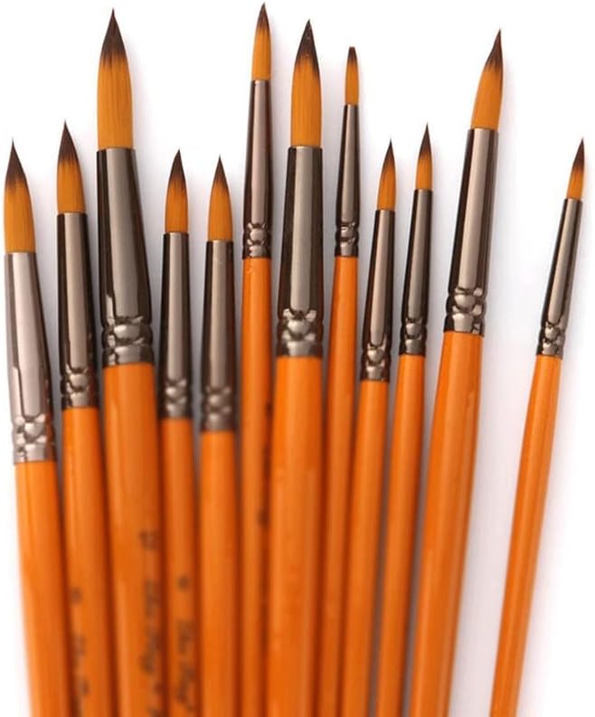 SXNBH 12pcs/Поставете уметност пенкало за кука Најлон дрво за бои за акварелно масло за сликање уметнички материјали за материјали