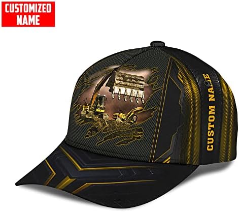 Персонализирана капа за бејзбол за багер, обичај 3Д печатено багер Бејзбол капа за бејзбол, подароци за капа за мажи, жени, роденден