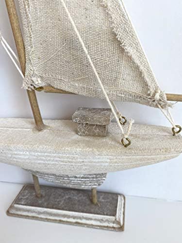 Домашен акцент дрвена декорација на едриличар, мини дрво за едриличарски брод модел рачно изработен рустикален гроздобер плажа наутички океан