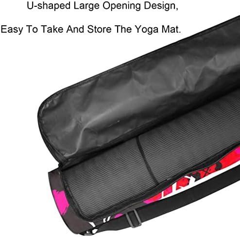 Ајфелова кула црвени усни убава торба за носач на јога мат со рамо од каиш за јога торбичка торба торба за плажа торба