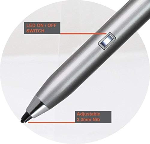 Broonel Silver Mini Fine Point Digital Active Stylus Pen компатибилен со Samsung Galazy S4 10.5 “