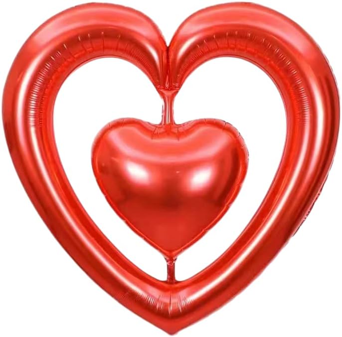 AVMBC 3 парчиња балони со црвено срце, балони со срцев срце, фолија во форма на срце, милар балон за Денот на вineубените Денот на мајката