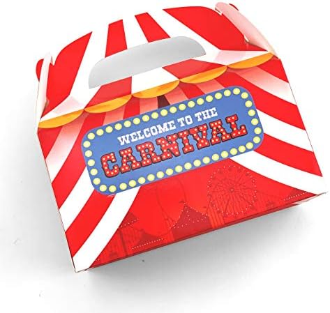 Адорокс сет од 12 карневалски лекувачки кутии Циркус забава Гуди третирај кутии забава Поволности за роденденски подароци