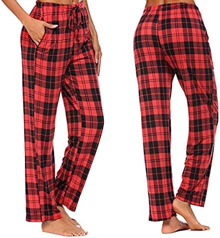 Бафало карирани панталони за пижами еластична половината црвена карирана п.ј.