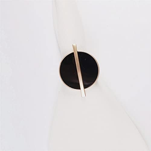 Lyе прстен од салфетка 6 парчиња свадбена банкет табела за декорација на црна и бела салфетка тока салфетка прстена хотелска