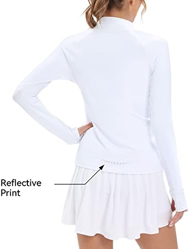 Runhit upf50+ кошула за компресија со долг ракав жени 1/4 поштенски пуловер за заштита на сонцето кошули жени бргу суви кошули за вежбање
