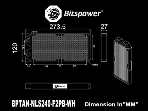 Bitspower Tarasque II 240s Радијатор, 120mm x 2, Бело