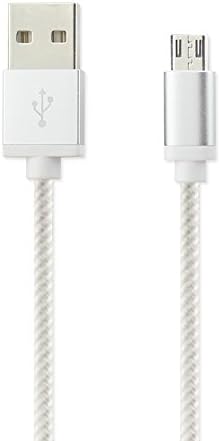 Реико Најлон Плетенка Микро USB 2.0 Полнење &засилувач; Синхронизација На Податоци Кабел, 3.3' За Андроид Телефон-Сребро