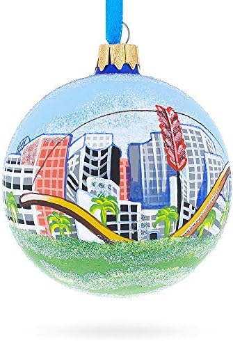 Сан Франциско, божиќен украс на стаклена топка во Калифорнија 4 инчи