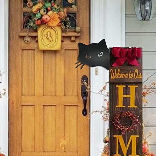 ByWorldtasic црни мачки украси метални градинарски дворови уметност за Ноќта на вештерките декор на отворено украси декор двор подарок