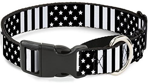 Тока Надолу Американското Знаме Блиску До Црно/Бело Утлегар Куче Јака, 1 Широк-Се Вклопува 15-26 Вратот-Голем