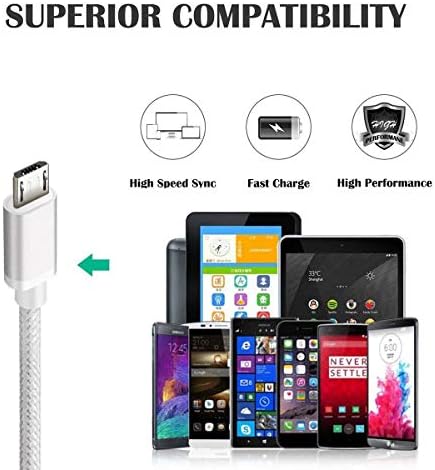 Андроид МИКРО USB ПОЛНАЧ кабел 10ft 2 Пакет Брзо Полнење Кабел За Телефони Samsung Galaxy S5/S6/S7 Edge, J3/J7 Премиер Круна, Забелешка 4/5, LG