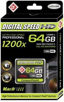 Дигитална Брзина 64GB 1200x Професионална Голема Брзина Mach III 160mb / s Грешка Слободен HD Мемориска Картичка Класа 10