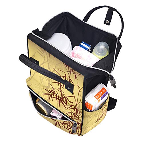 Мотиви Од Бамбус И Цвет Со Прекрасни Миризливи Лисја Илустрација На Природата Торби За Торби За Пелени Ранец За Мумии Торба